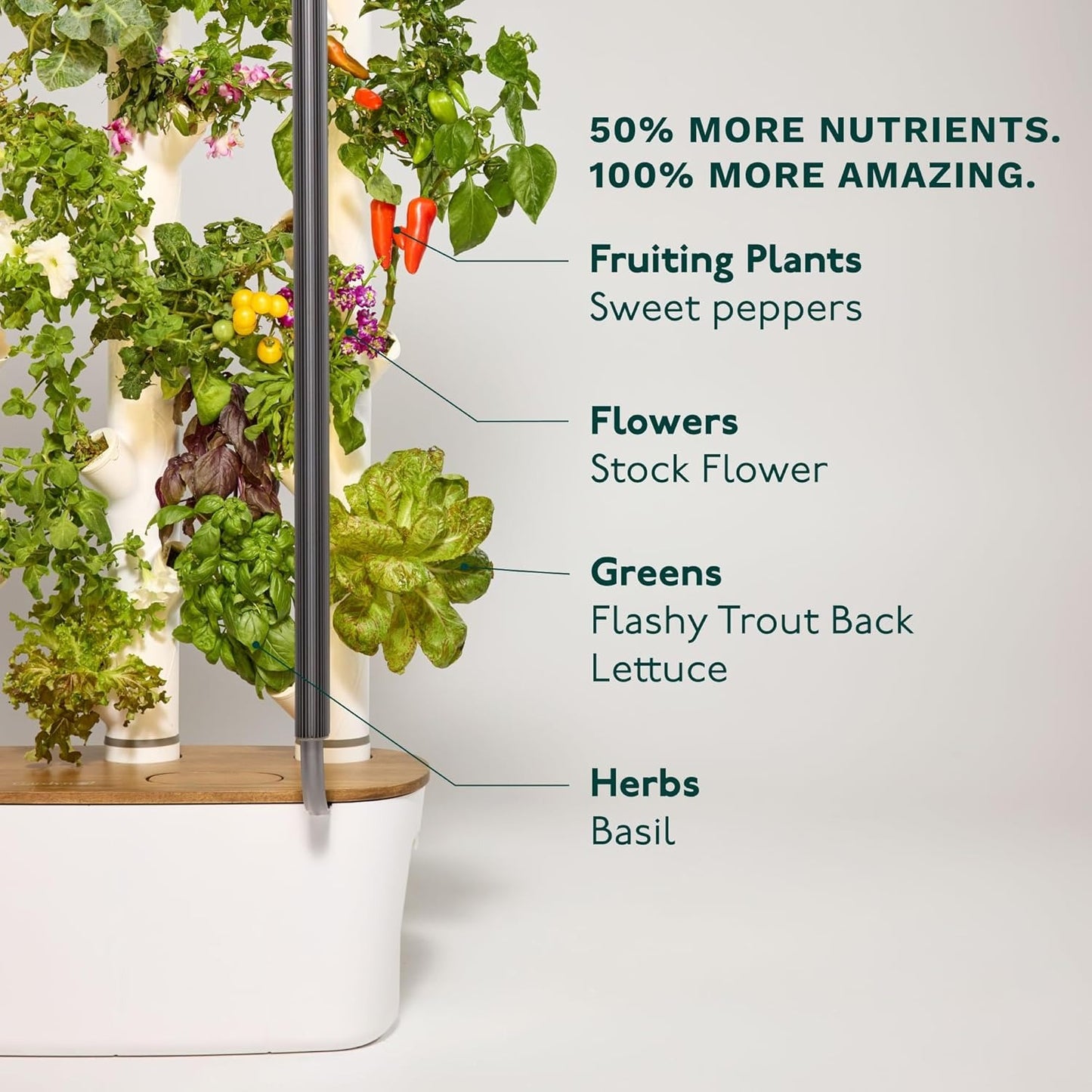 Gardyn Studio Hydroponics - Indoor Vertical Garden Planter & Growing System Kit | Smart Herb Garden | Includes 16 Non-GMO Indoor Plants, Herbs, Vegetables & LED Grow Light