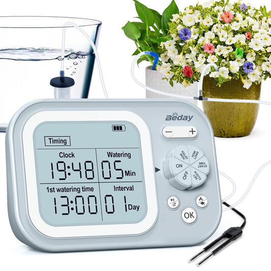 Automatic Indoor Plant Self Watering System for 15 Potted Plants, Auto Drip Irrigation Kit, Programmable Water Timer with Smart Humidity Detection