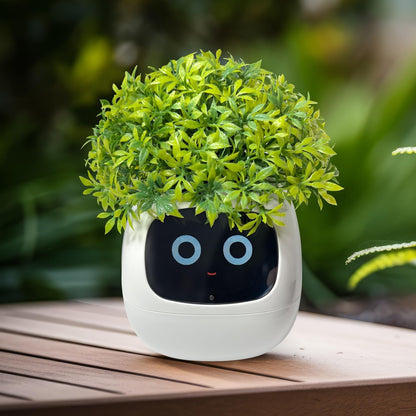 Smart Pet Robot Plant Care Guide with Emojis, Adorable Plant Companion with Rich Gesture Interaction, Desktop Setup Gift