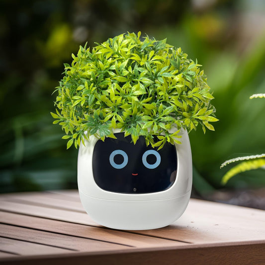 Smart Pet Robot Plant Care Guide with Emojis, Adorable Plant Companion with Rich Gesture Interaction, Desktop Setup Gift