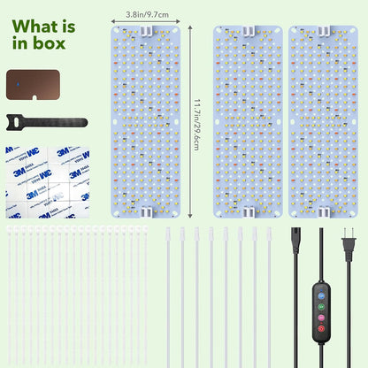 Full Spectrum Grow Lights, 40W Plant Grow Lights for Indoor Plants with Daisy Chain Function, Sun-Like Spectrum, 768 LEDs and Timer
