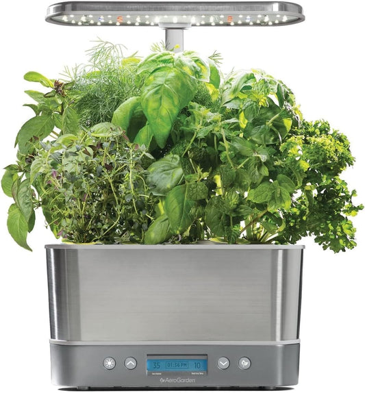 AeroGarden Harvest Elite - Indoor Hydroponic Garden, Stainless Steel