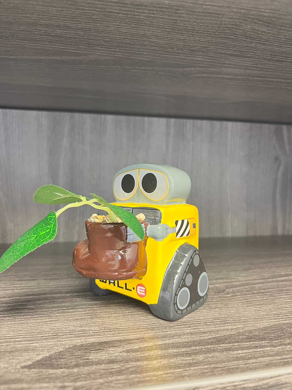 Silver Buffalo Disney Pixar Wall-E - 4 Inch Mini Ceramic Planter with Artificial Succulents, Cute Small Pot, Faux Indoor Plant for Desk Shelf