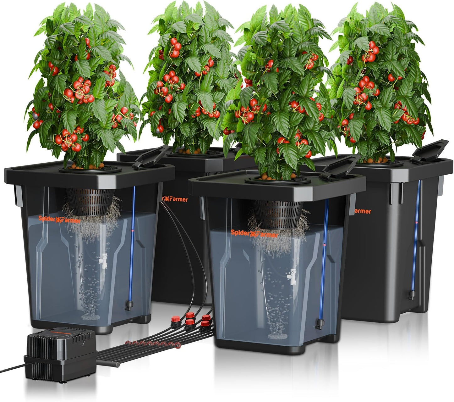 Spider Farmer DWC - 7 Gallon Deep Water Culture Hydroponic Growing System, New Triangle Cover Design, Recirculating Drip Garden System with Top Drip Kit