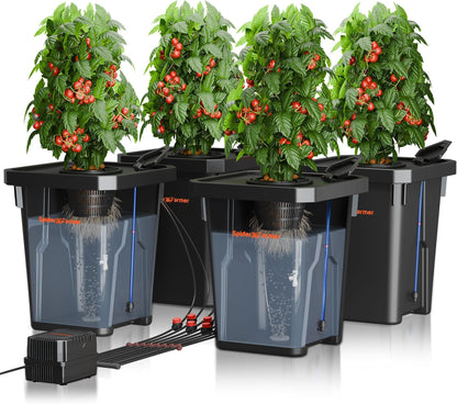Spider Farmer DWC - 7 Gallon Deep Water Culture Hydroponic Growing System, New Triangle Cover Design, Recirculating Drip Garden System with Top Drip Kit