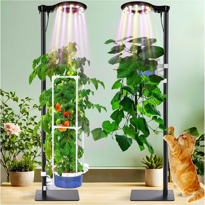 Indoor Plant Grow Lights, Self-Watering Standing Planters, Tall LED Grow Lights for Indoor Plants Full Spectrum, Tall Plant Grow Lights