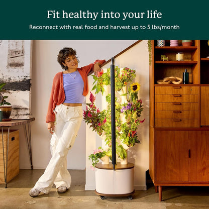 Gardyn Studio Hydroponics - Indoor Vertical Garden Planter & Growing System Kit | Smart Herb Garden | Includes 16 Non-GMO Indoor Plants, Herbs, Vegetables & LED Grow Light