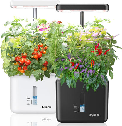 2 Pack Indoor Garden Planters Growing Systems, Small Smart Soil Gardening System with 17W LED Light, Auto Timer, Self Watering, Planter Pot