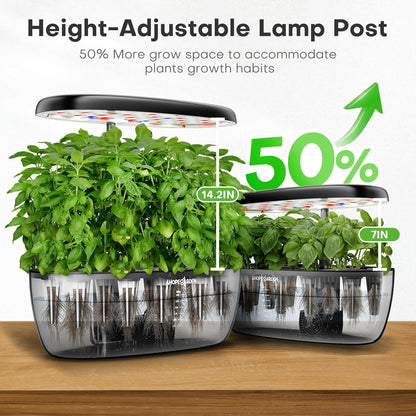 Ahopegarden Indoor Garden Hydroponic Growing System: 12 Pods Plant Germination Kit Garden Kit Grow Lamp Countertop with LED Grow Light Hydroponic Planter