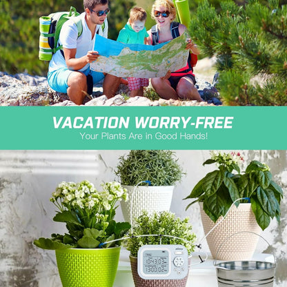 Automatic Indoor Plant Self Watering System for 15 Potted Plants, Auto Drip Irrigation Kit, Programmable Water Timer with Smart Humidity Detection