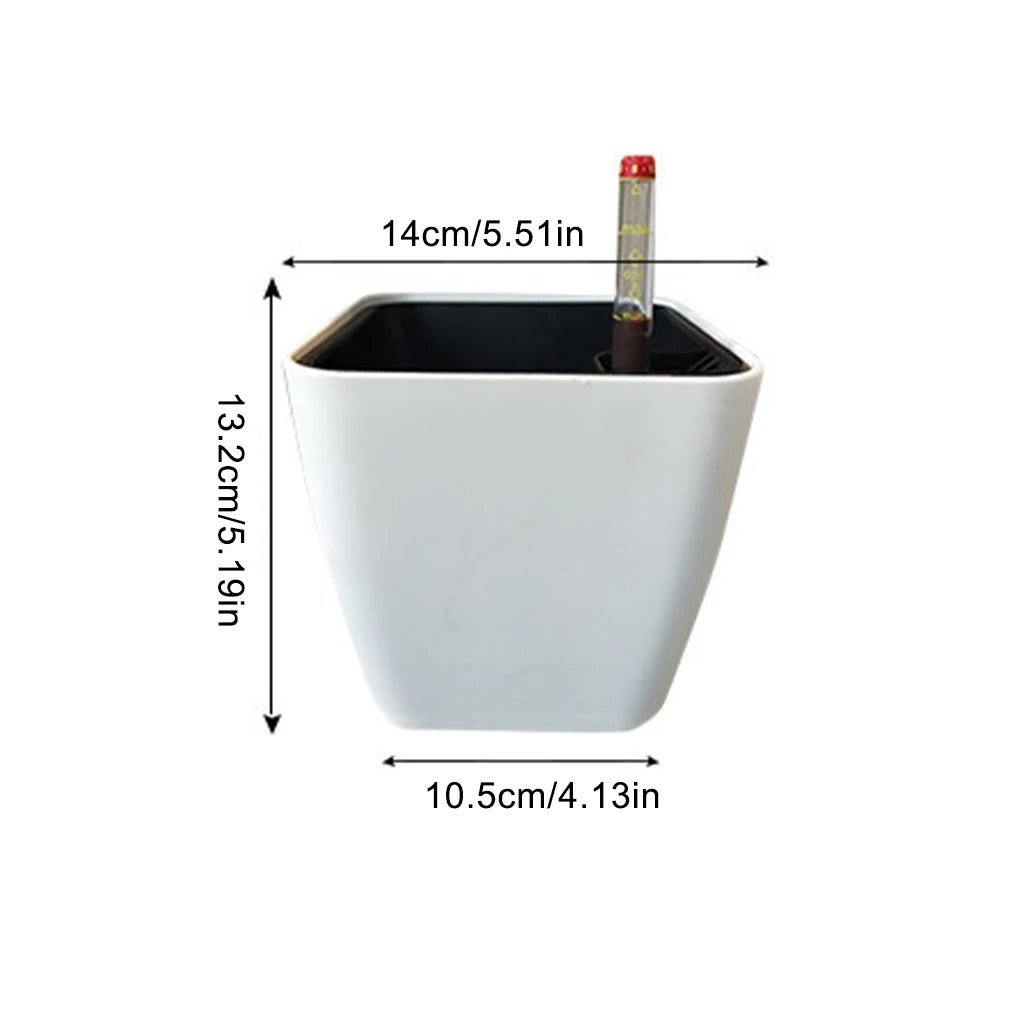 Desktop Plant Pot Self Watering Lazy Flower Pot Automatic Planter Automatic Water-Absorbing Flowerpot With Water Level Device